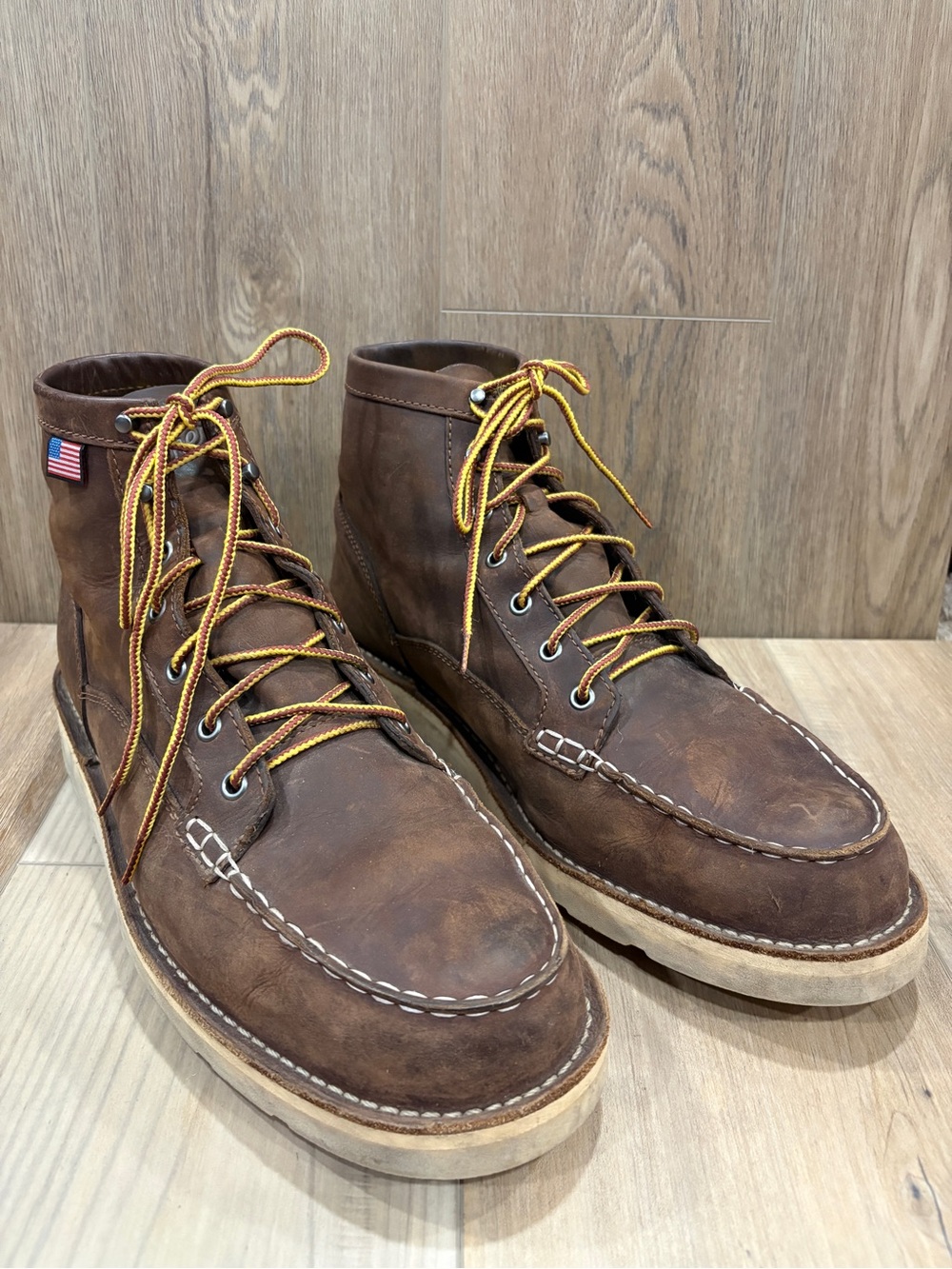 Danner 15563 Bull Run Moc Toe 6" Slip Resistant Soft Toe Work Boots 13D Brown